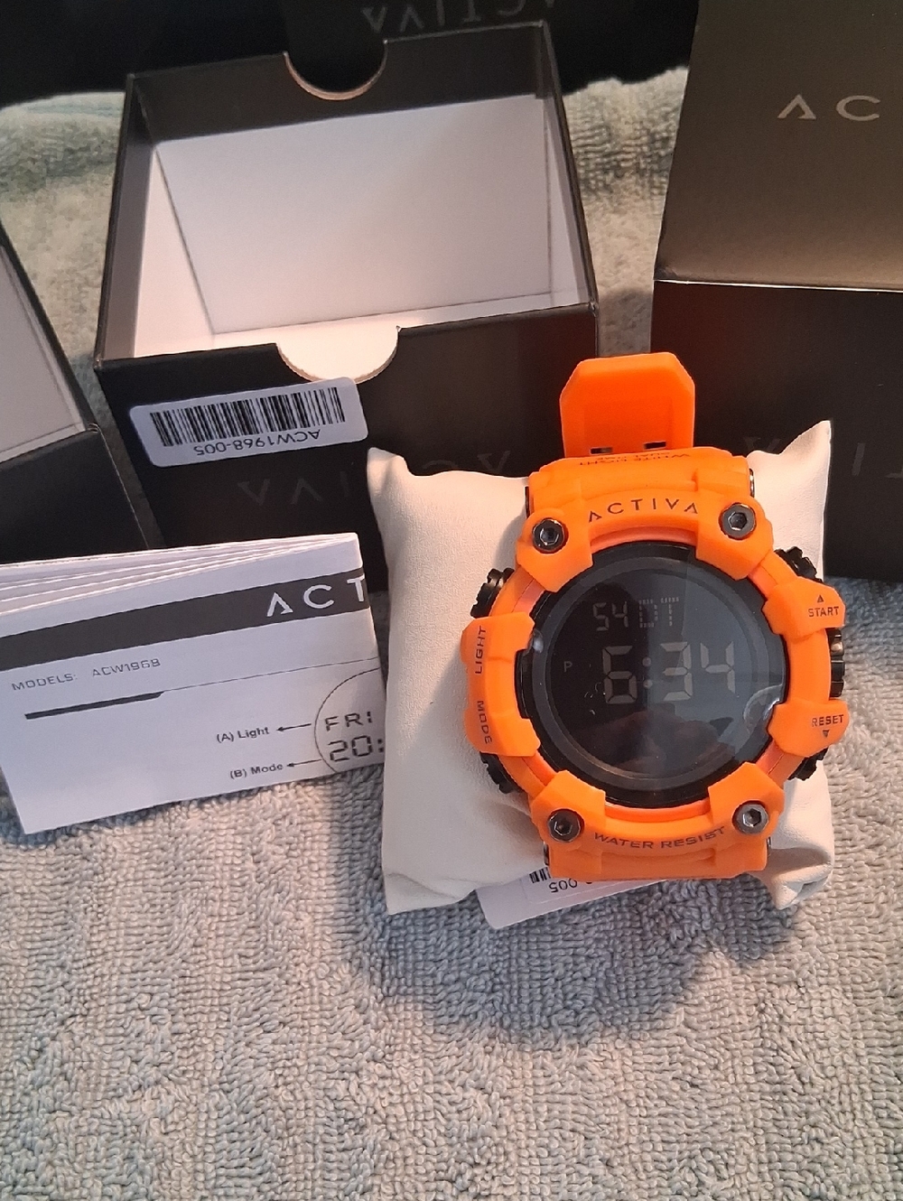 Ativa Bright Orange Silicone Strap ,WATERPROOF Sport Watch
